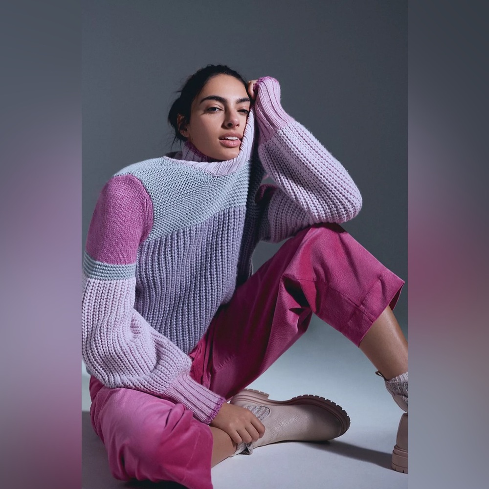 Splendid Colorblocked Turtleneck Sweater